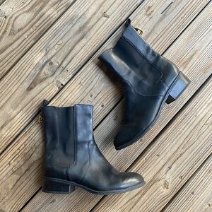 Ralph Lauren Black Leather Ankle Boots